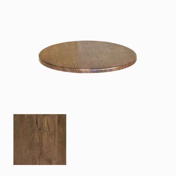 Werzalit Masa Tablası Yuvarlak 70cm - Rustik Dark - 1