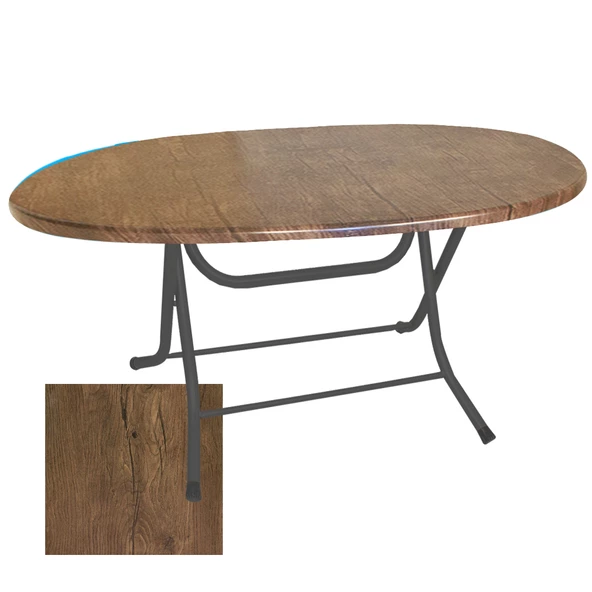 Klasik Katlanır Werzalit Tabla Oval Masa 94X146cm - Rustik Dark ürün görseli