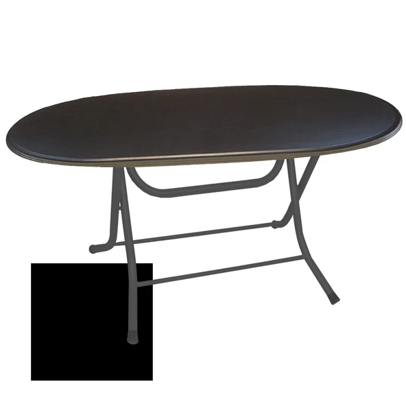 Klasik Katlanır Werzalit Tabla Oval Masa 94X146cm - Siyah ürün görseli