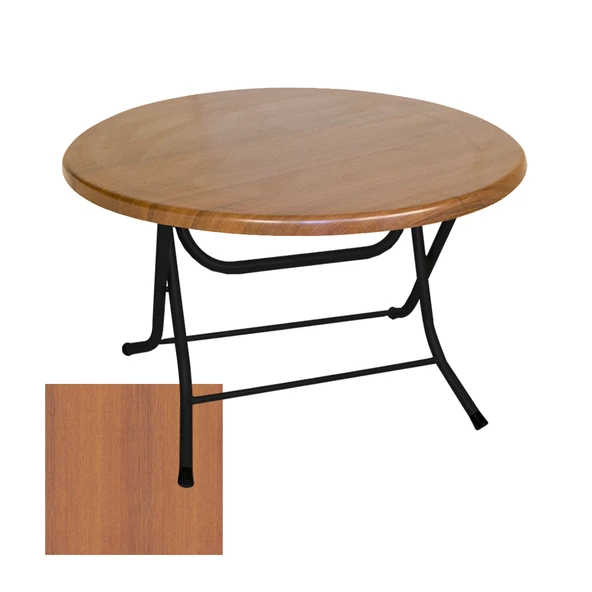 Klasik Katlanır Werzalit Yuvarlak Tabla Masa 107cm - Koyu Ahşap ürün görseli
