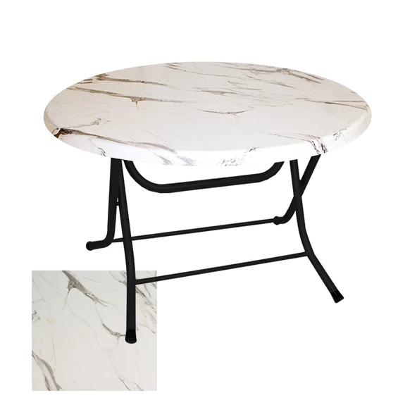 Klasik Katlanır Werzalit Yuvarlak Tabla Masa 107cm - Afyon Mermer ürün görseli