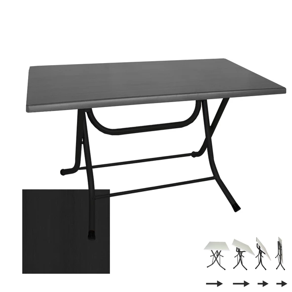 Klasik Katlanır Werzalit Tabla Masa (80x120) - Siyah