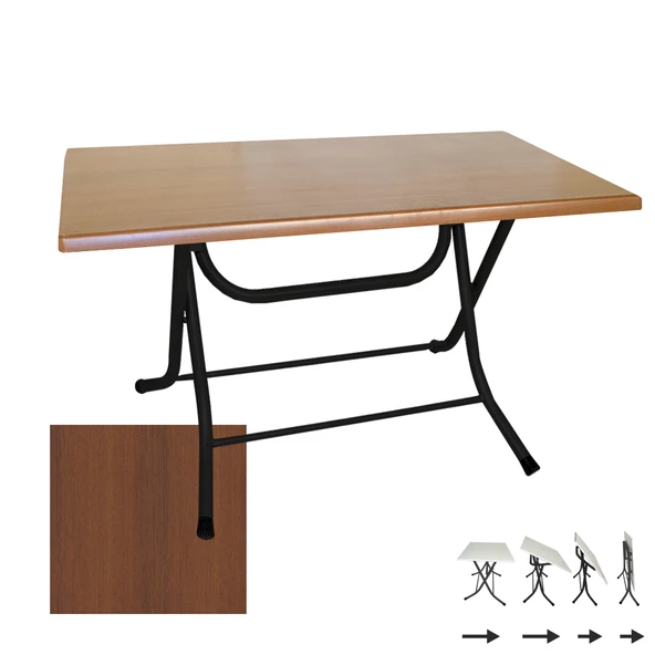 Klasik Katlanır Werzalit Tabla Masa (80x120) - Koyu Ahşap