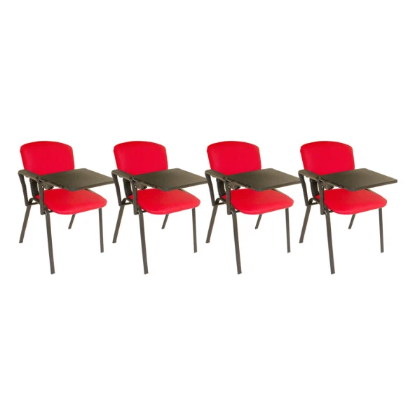 Form Hareketli Kollu Konferans Sandalyesi - Kırmızı (4 Adet)
