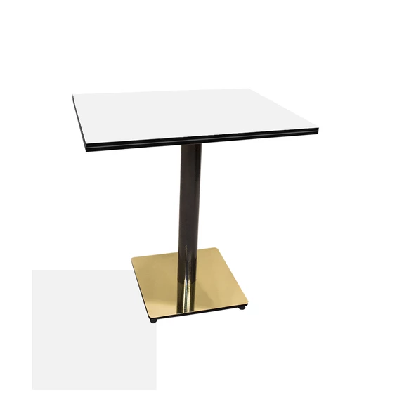 Karanfil Kompakt Laminat Gold Kare Masa 76X76 -  Ultra White