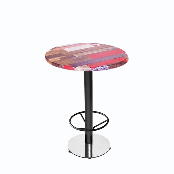 Bistro Ayaklıklı Masa (Karanfi Werzalit Yuvarlak Q70)  - Redwood ürün görseli