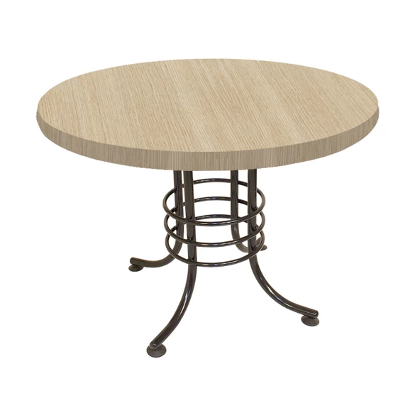 Buket Mega Laminat Yuvarlak Mutfak Masası Q110 - White Oak