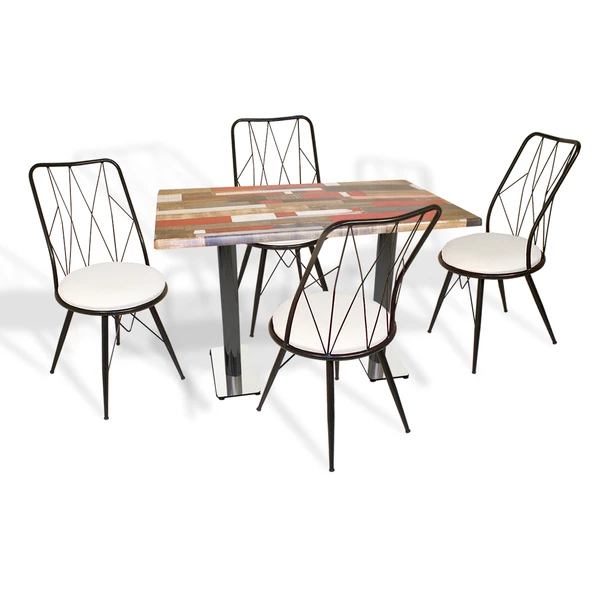 Karanfil Werzalit - Royal Mutfak Masa Takımı (80x120) - Red Wood Beyaz ürün görseli