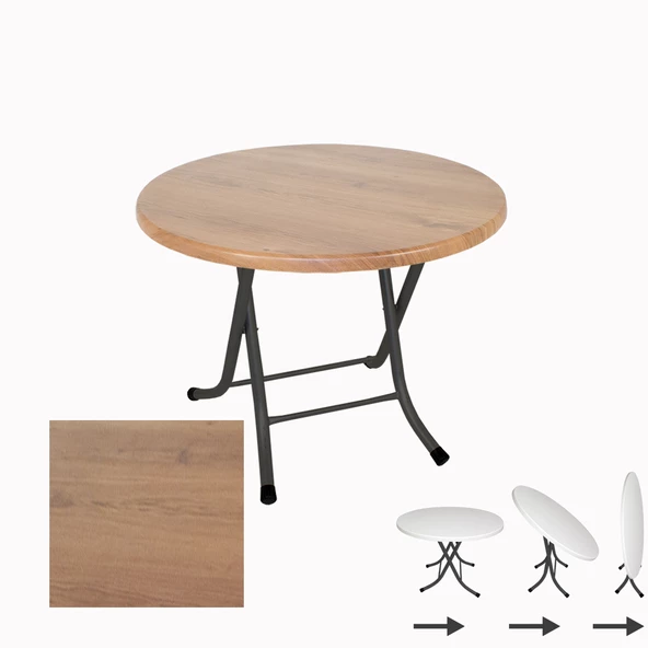 Klasik Katlanır Werzalit Yuvarlak Tabla Masa 70cm  - Novacento ürün görseli