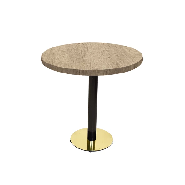 Karanfil Laminat Gold Yuvarlak Masa Q90 - Rustic Light Oak ürün görseli