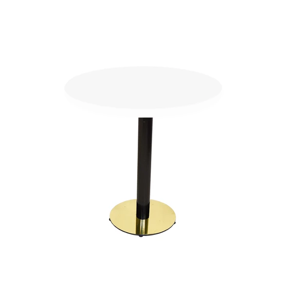 Karanfil Laminat Gold Yuvarlak Masa Q70 - Beyaz