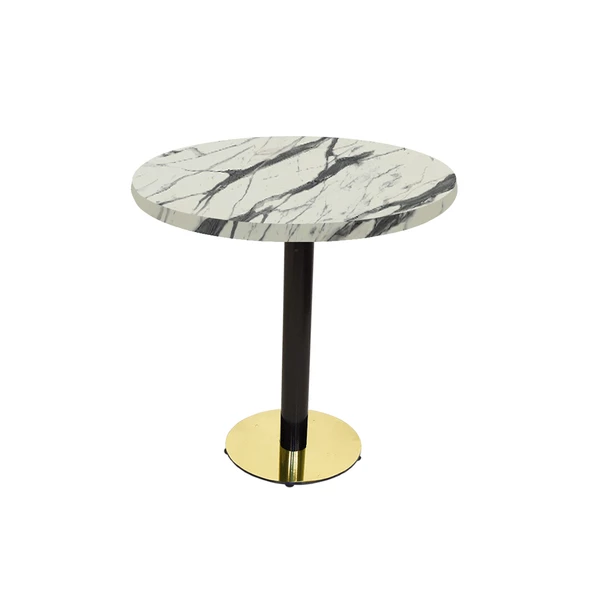 Karanfil Laminat Gold Yuvarlak Masa Q70 - Afyon Marble