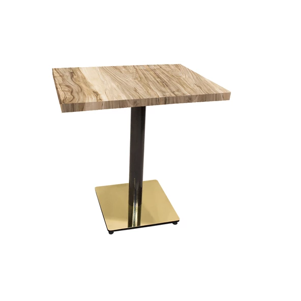 Karanfil Laminat Gold Kare Masa 70x70 - Indiana Shesman