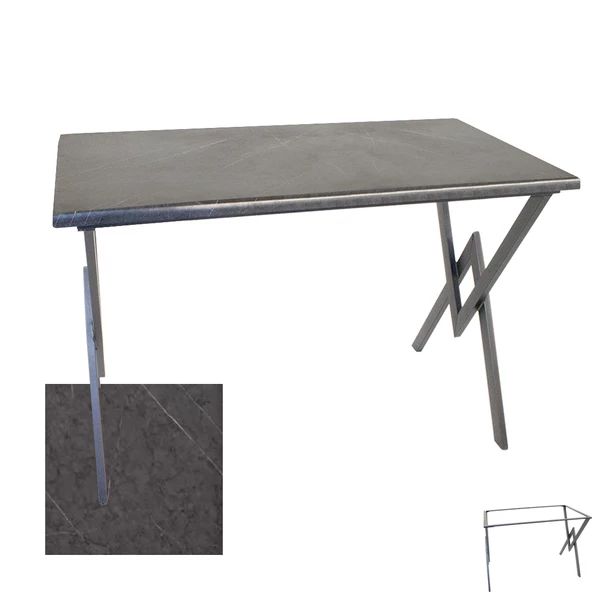 Anemon Werzalit Mutfak Masası 80x140 - Grey Marble ürün görseli