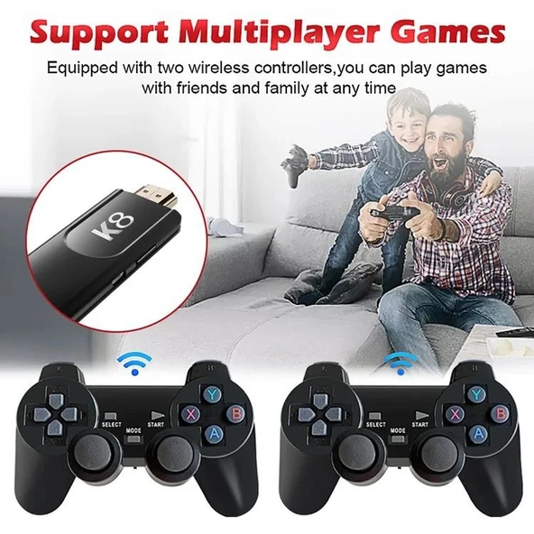 DOREKA K8 GAMESTİCK Taşınabilir mini oyun konsolu 64G 4K HD Retro oyun konsolu - 5