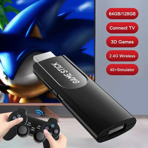 DOREKA K8 GAMESTİCK Taşınabilir mini oyun konsolu 64G 4K HD Retro oyun konsolu - 2