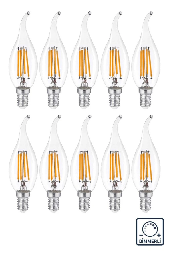 Dekoratif Kıvrık Buji Mum Led Avize Ampulü 4w 3200k E14 Gün Işığı ERD-23