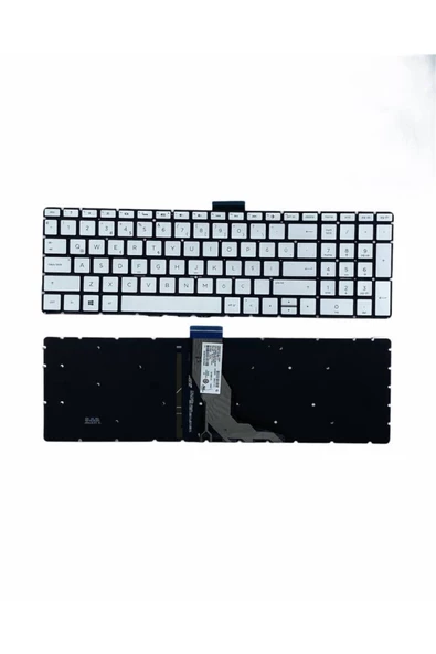 Hp ile Uyumlu 15-RA013NT, 15-RA014NT, 15s-eq0002nt, 15s-eq0013nt Işıklı Klavye Gümüş Gri TR
