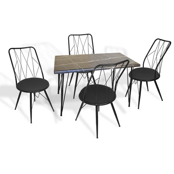 Premıum - Royal Mutfak Masa Takımı - Royal Mermer Siyah ürün görseli