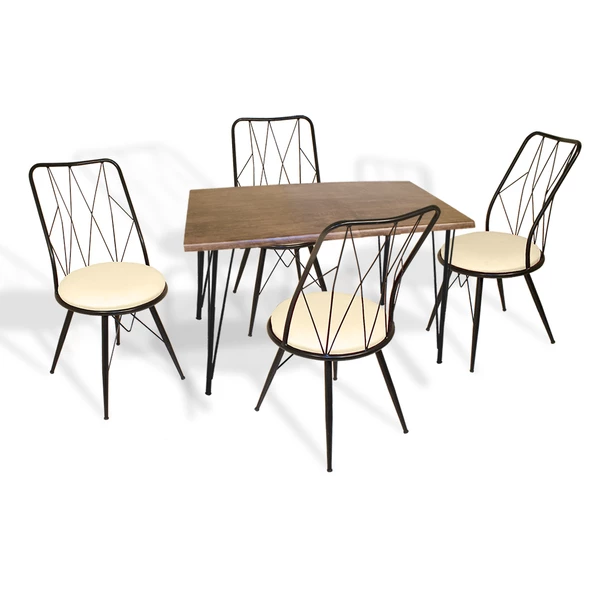 Premıum - Royal Mutfak Masa Takımı - Antik Dark Krem ürün görseli