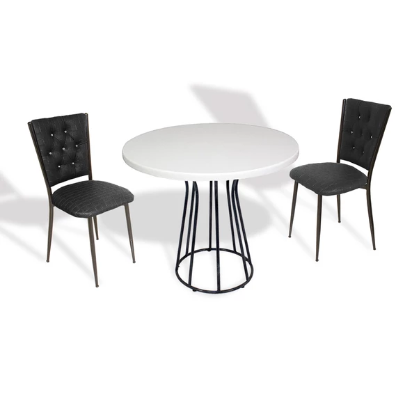 Palermo Werzalit - Kapitoneli Fiskos Takımı Q80 - Siyah Beyaz ürün görseli