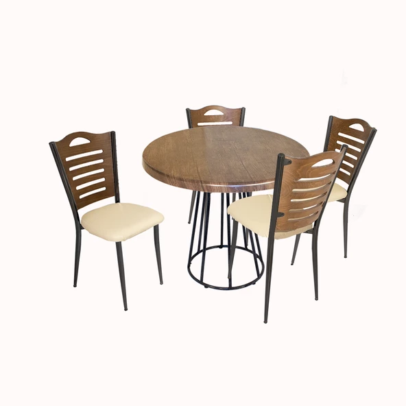 Palermo Werzalit - Merdiven Tip Mutfak Masa Takımı Q80 - Antik Dark Krem ürün görseli