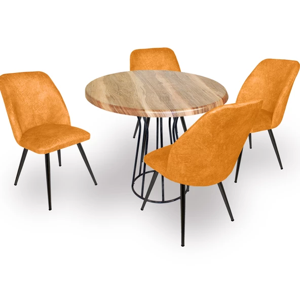 Palermo Werzalit - Nilüfer Mutfak Masa Takımı Q80 - Indiana Wood Sarı ürün görseli