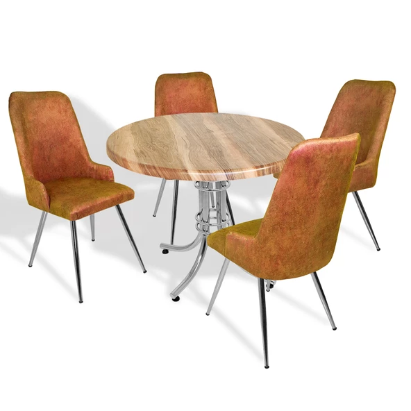 Buket Werzalit Yuvarlak -Çırağan Mutfak Masa Takımı - Indiana Wood Kiremit ürün görseli