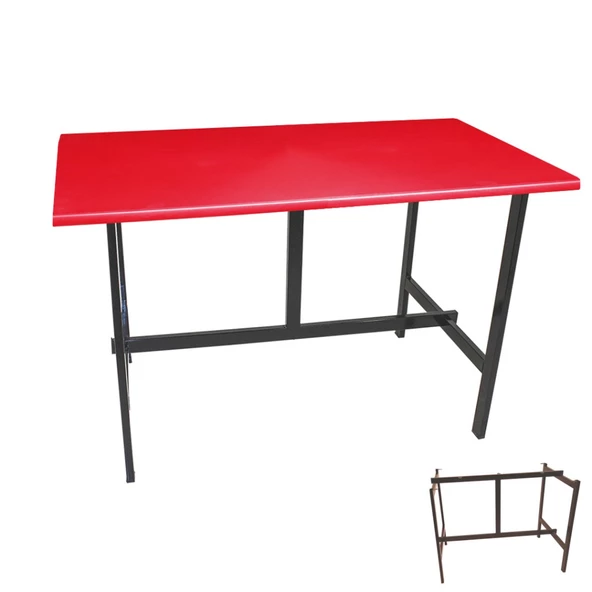 Capella Werzalit Mutfak Masası 80x140 (ESB-SIYAH) - Kırmızı ürün görseli