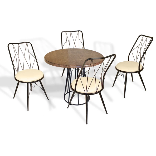 Palermo Werzalit - Royal Mutfak Masa Takımı Q80 - Antik Dark Krem ürün görseli 1