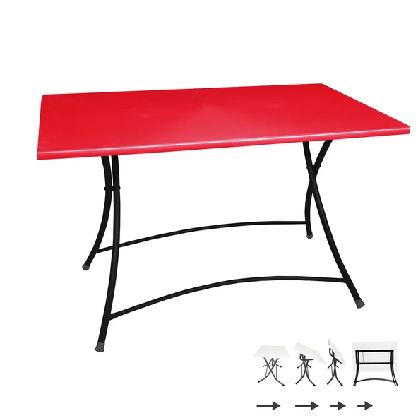 Modern Katlanır Werzalit Tabla Masa (70x120) - Kırmızı ürün görseli
