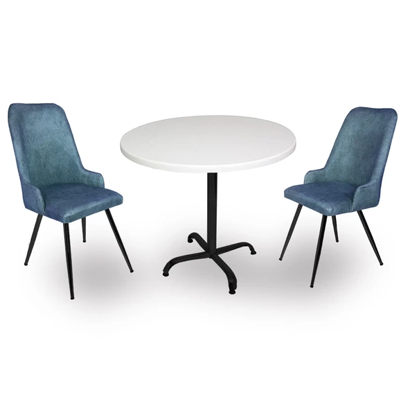 Indigo Werzalit Yuvarlak - Çırağan Fiskos Seti (90 cm çap) - Mavi