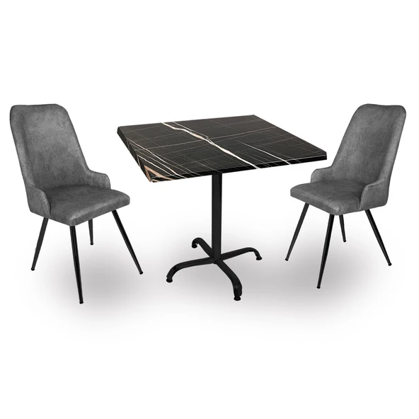 Indigo Werzalit Kare - Çırağan Fiskos Seti (60x60) - Royal Mermer Füme ürün görseli