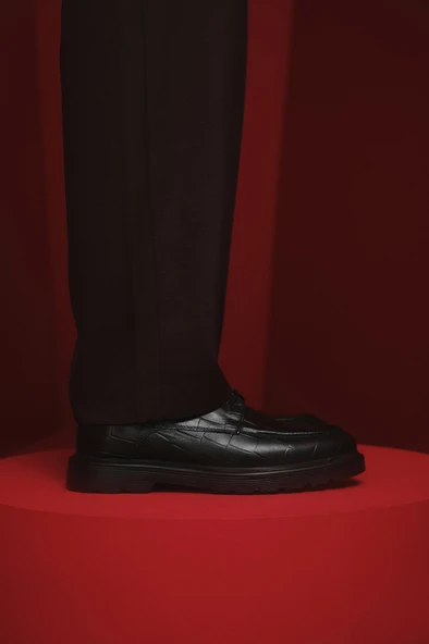 Muggo NORMAN Garantili Günlük Klasik Hakiki Deri Casual Rahat Ortopedik Kalın Taban Erkek Ayakkabı - 10