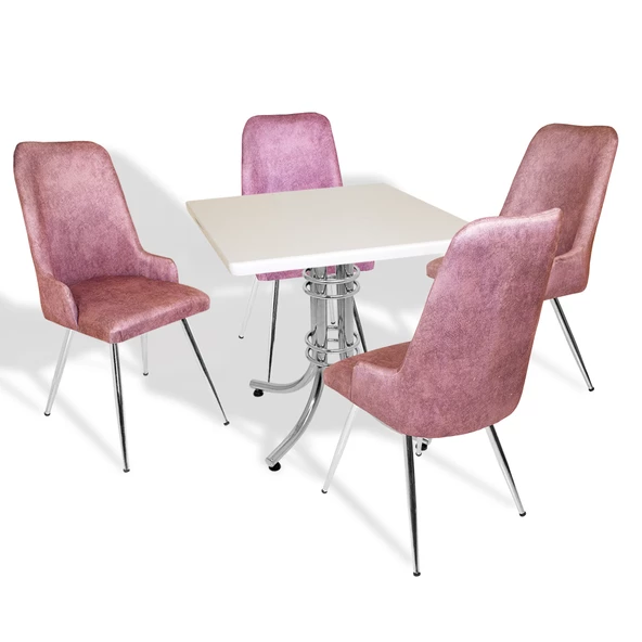 Buket Werzalit Kare-Çırağan Masa Takımı - Pembe