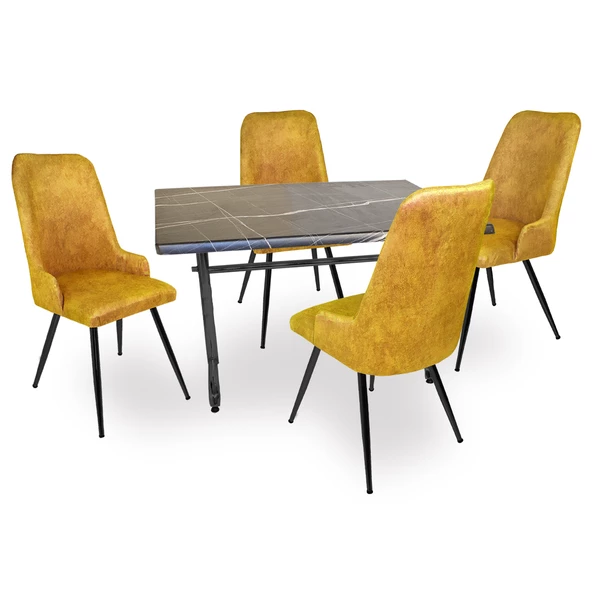 Valerya Werzalit - Çırağan Masa Takımı - Royal Mermer Sarı ürün görseli