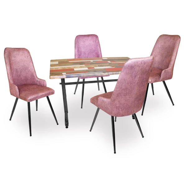 Valerya Werzalit - Çırağan Masa Takımı - Red Wood Pembe ürün görseli