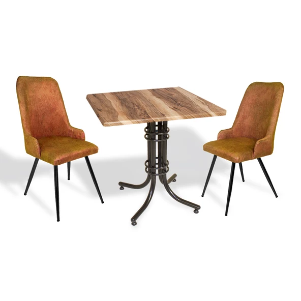 Buket Werzalit Kare ESB-Çırağan 2li Mutfak Masa Takımı - Indiana Wood Kiremit ürün görseli