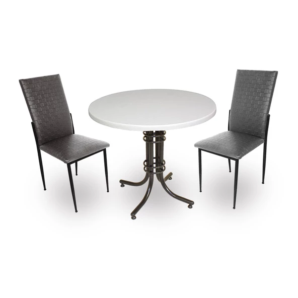 Buket Werzalit Yuvarlak ESB-Gözde 2li Mutfak Masa Takımı - Siyah ürün görseli