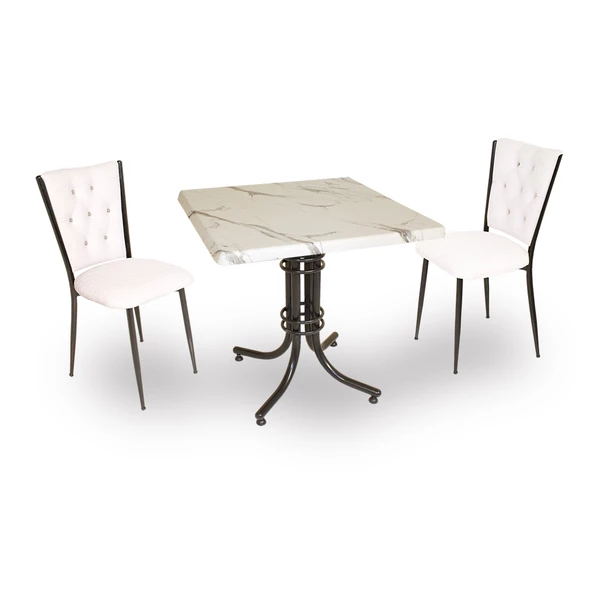 Buket Werzalit Kare ESB-Kapitoneli 2li Mutfak Masa Takımı - Bianco Carrara Beyaz ürün görseli