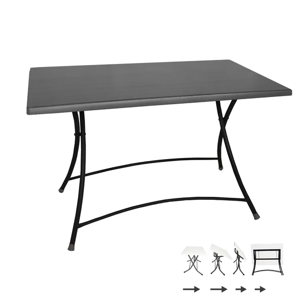 Modern Katlanır Werzalit Tabla Masa (80x120) - Siyah ürün görseli