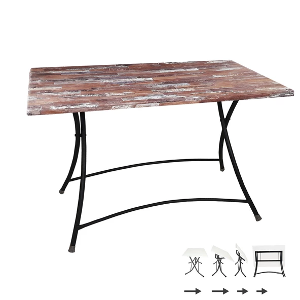Modern Katlanır Werzalit Tabla Masa (80x120) - Maracaibo ürün görseli