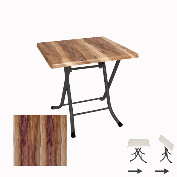 Klasik Katlanır Werzalit Kare Tabla Masa (70x70) - Indiana Wood ürün görseli