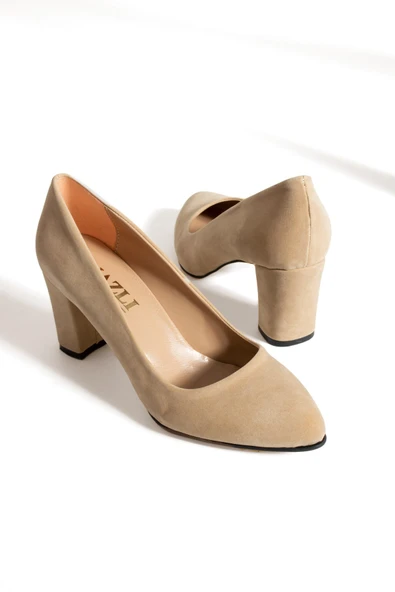 Albishoes Kadın Ayakkabı Topuklu 7,5 cm Süet Günlük Sivri Burun Abiye Kadın Topuklu Ayakkabı (36-44) - 5
