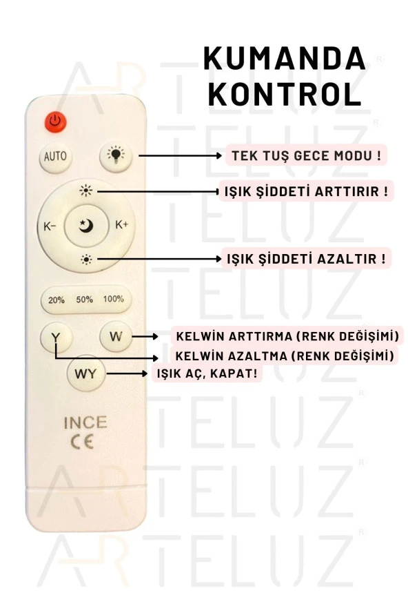 ARTELUZ ÜÇKARE MODEL MODERN PLAFONYER AVİZE (50 CM) - 4