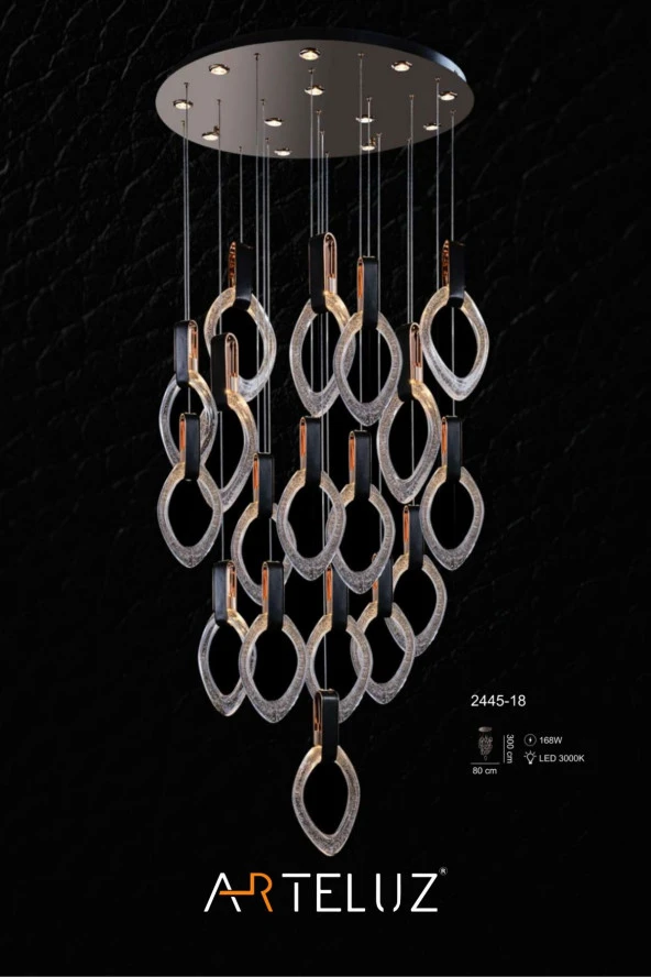 ARTELUZ Luxury Deri Detaylı Model Modern Avize - Resim 3