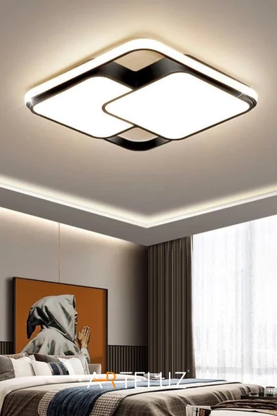 ARTELUZ Modern Şık Plafonyer Led Avize Tavan Model 3 Renk Avize Salon Led Lambası Kumandalı - 2