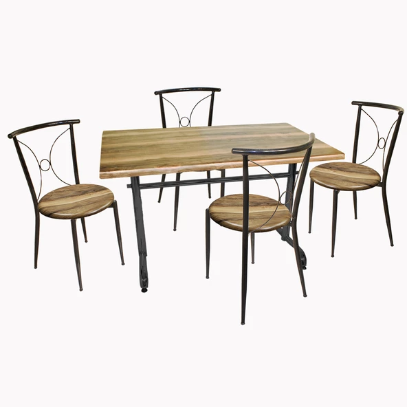 Valerya Werzalit  - Tiffany Werzalit Masa Takımı (80x140) - Indiana Wood Kahve ürün görseli