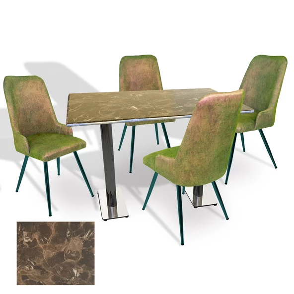 Karanfil Werzalit - Çırağan Masa Takımı (70x120) - (Karacabey Mermer - Kapiçino) ürün görseli