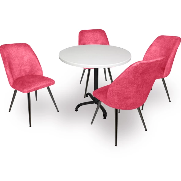 Indigo Werzalit Yuvarlak - Nilüfer Masa Takımı (70 cm çap) - Pembe
